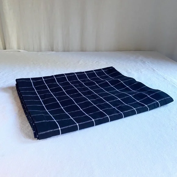 Sur La Table Black & White Grid Cotton Table Runner 16x108" – Modern Minimalist - Picture 11 of 11